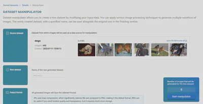 Dataset manipulator view