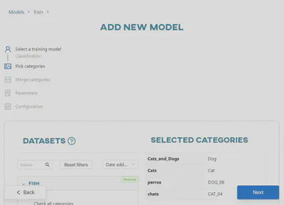 Category selection