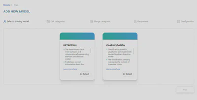 Select training type