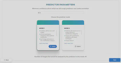 Predictor parameters for classification