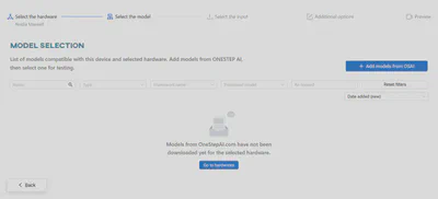 Model list in web app