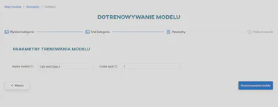 Parametry treningowe modelu