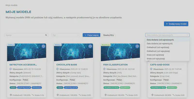 Filtrowanie i sortowanie modeli