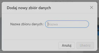 Dodaj nowy zbiór danych