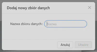 Dodaj nowy zbiór danych