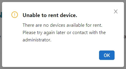 No available device to rent