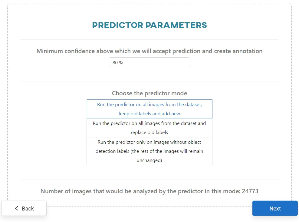 Predictor parameters for detection