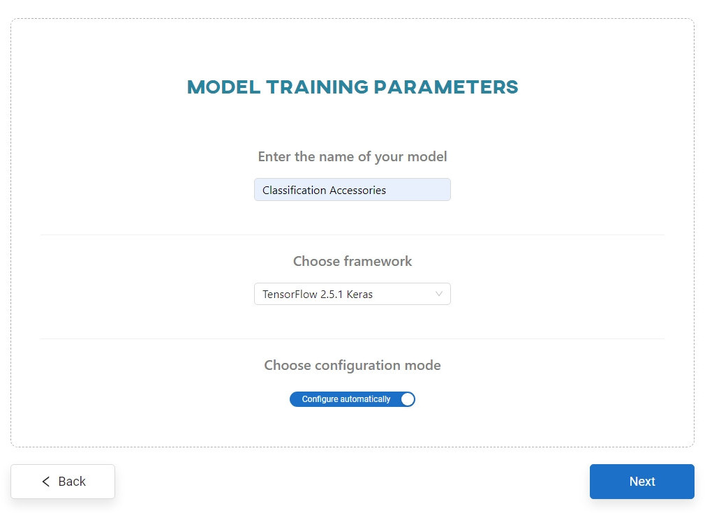 Set the model training parameters