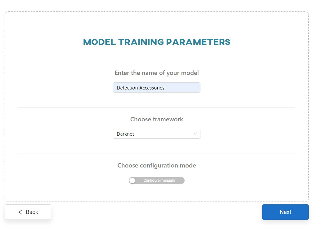 Set the model training parameters